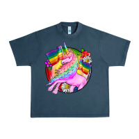 Midnight Navy Pride unicorn Urban Heavy Tee - FaDigitalArtStudio