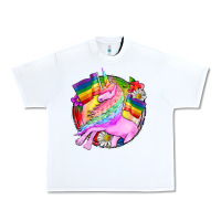 White Pride unicorn Urban Heavy Tee - FaDigitalArtStudio