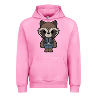 Fuchsia Pink rocket racoon chibi Urban Hoodie - artisFamous