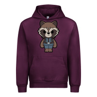Mauve Wine rocket racoon chibi Urban Hoodie - artisFamous