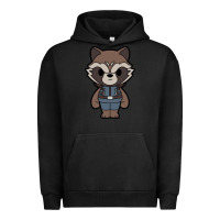 Pigment Black rocket racoon chibi Urban Hoodie - artisFamous