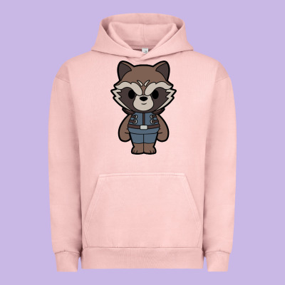 Rocket Racoon Chibi Urban Hoodie Designed By Artisfamous