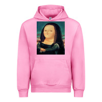 Fuchsia Pink fernando botero mona lisa Urban Hoodie - artisFamous