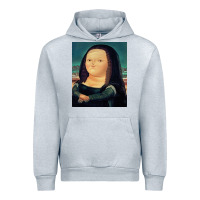 Heather Grey fernando botero mona lisa Urban Hoodie - artisFamous