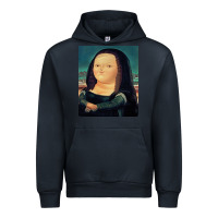Navy fernando botero mona lisa Urban Hoodie - artisFamous
