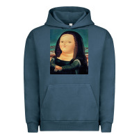 Pigment Midnight Navy fernando botero mona lisa Urban Hoodie - artisFamous