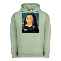 Pigment Oil Green fernando botero mona lisa Urban Hoodie - artisFamous