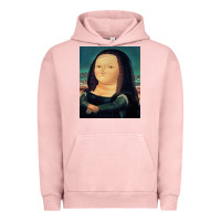 Pigment Salmon fernando botero mona lisa Urban Hoodie - artisFamous