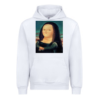 White fernando botero mona lisa Urban Hoodie - artisFamous