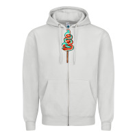 Dove Grey bluered lollipop Zipper Hoodie - AdoDesignShop