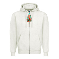 Oatmeal Heather bluered lollipop Zipper Hoodie - AdoDesignShop