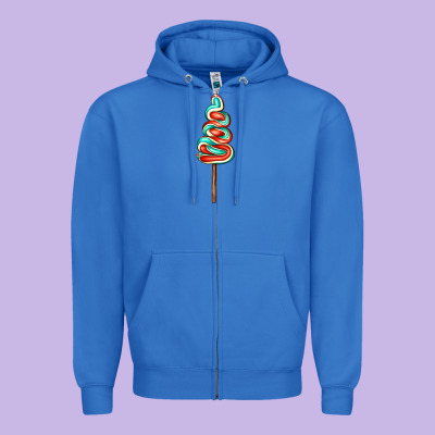 Bluered Lollipop Zipper Hoodie Designed By Adodesignshop