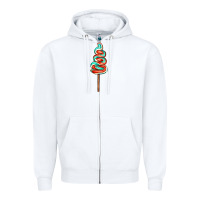 White bluered lollipop Zipper Hoodie - AdoDesignShop