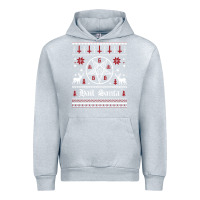 Heather Grey hail santa ugly christmas sweater   sweatshirt Urban Hoodie - artisFamous