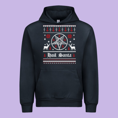 Hail Santa Ugly Christmas Sweater   Sweatshirt Urban Hoodie Designed By Artisfamous