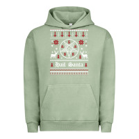 Pigment Oil Green hail santa ugly christmas sweater   sweatshirt Urban Hoodie - artisFamous