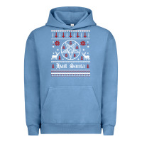 Pigment Pebble Blue hail santa ugly christmas sweater   sweatshirt Urban Hoodie - artisFamous