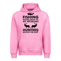 Fuchsia Pink funny fishing and hunting Urban Hoodie - artisFamous