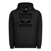 Pigment Black funny fishing and hunting Urban Hoodie - artisFamous