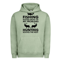 Pigment Oil Green funny fishing and hunting Urban Hoodie - artisFamous