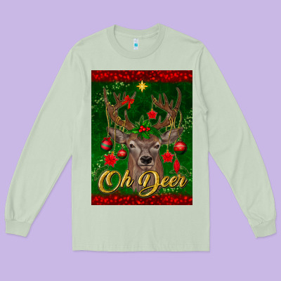 Oh Deer Car Air Freshener Long Sleeve Tee Designed By Bundleandbundleshop