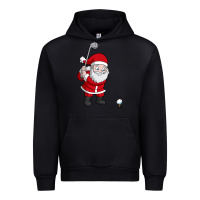 Black santa claus golf christmas golfer golfing gift Urban Hoodie - artisFamous