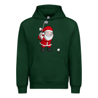 Forest Green santa claus golf christmas golfer golfing gift Urban Hoodie - artisFamous