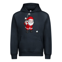 Navy santa claus golf christmas golfer golfing gift Urban Hoodie - artisFamous