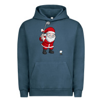 Pigment Midnight Navy santa claus golf christmas golfer golfing gift Urban Hoodie - artisFamous