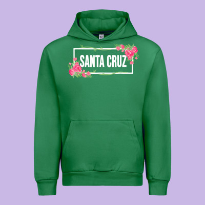Santa C.r.u.z Cali  Floral Hibiscus Flower Urban Hoodie Designed By Artisfamous