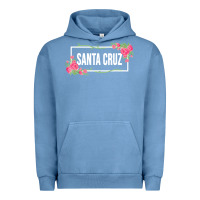 Pigment Pebble Blue santa c.r.u.z cali  floral hibiscus flower Urban Hoodie - artisFamous