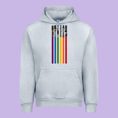 Rainbow Lightsaber Urban Hoodie Designed By Artisfamous