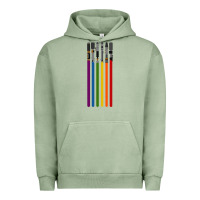 Pigment Oil Green rainbow lightsaber Urban Hoodie - artisFamous