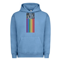 Pigment Pebble Blue rainbow lightsaber Urban Hoodie - artisFamous