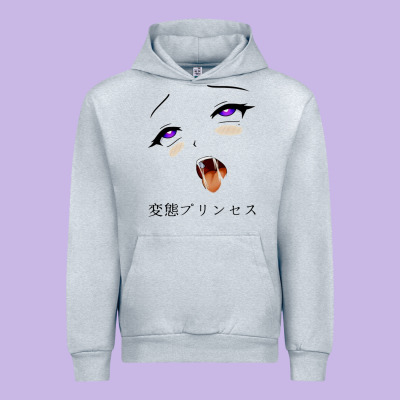 Ahegao Face Girl Urban Hoodie Designed By Artisfamous