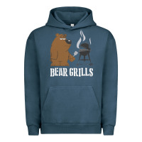 Pigment Midnight Navy Bear Grills Grylls Urban Hoodie - artisFamous