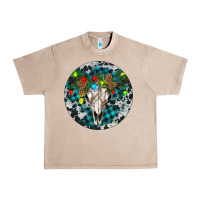French Oak Bull Skull Christmas Urban Heavy Tee - RanaPortraitStore