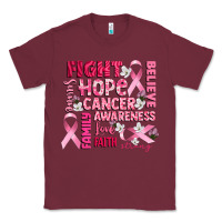 Burgundy cancer awareness fight believe hope survive Classic Tee - CowGirlArtShop