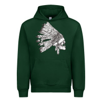 Forest Green american indian Urban Hoodie - artisFamous