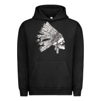 Pigment Black american indian Urban Hoodie - artisFamous