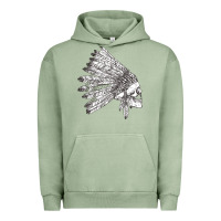 Pigment Oil Green american indian Urban Hoodie - artisFamous