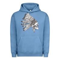 Pigment Pebble Blue american indian Urban Hoodie - artisFamous