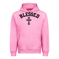 Fuchsia Pink blessed christian christianity Urban Hoodie - artisFamous