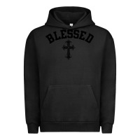 Pigment Black blessed christian christianity Urban Hoodie - artisFamous
