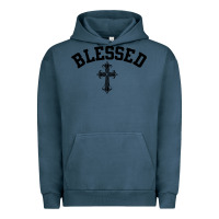 Pigment Midnight Navy blessed christian christianity Urban Hoodie - artisFamous