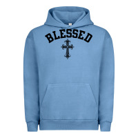 Pigment Pebble Blue blessed christian christianity Urban Hoodie - artisFamous
