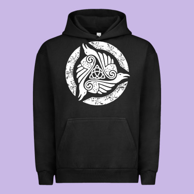 Celtic Trinity Knot Crow Spiritual Mandala Urban Hoodie Designed By Artisfamous