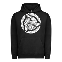 Pigment Black celtic trinity knot crow spiritual mandala Urban Hoodie - artisFamous