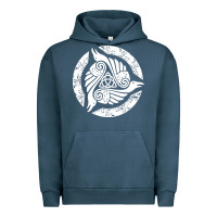 Pigment Midnight Navy celtic trinity knot crow spiritual mandala Urban Hoodie - artisFamous