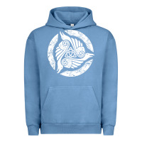 Pigment Pebble Blue celtic trinity knot crow spiritual mandala Urban Hoodie - artisFamous